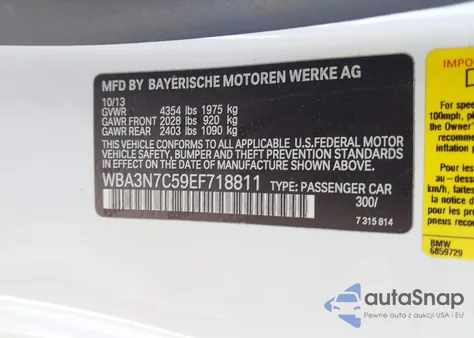 2014 BMW 428I z USA, uszkodzony, nr VIN WBA3N7C59EF718811